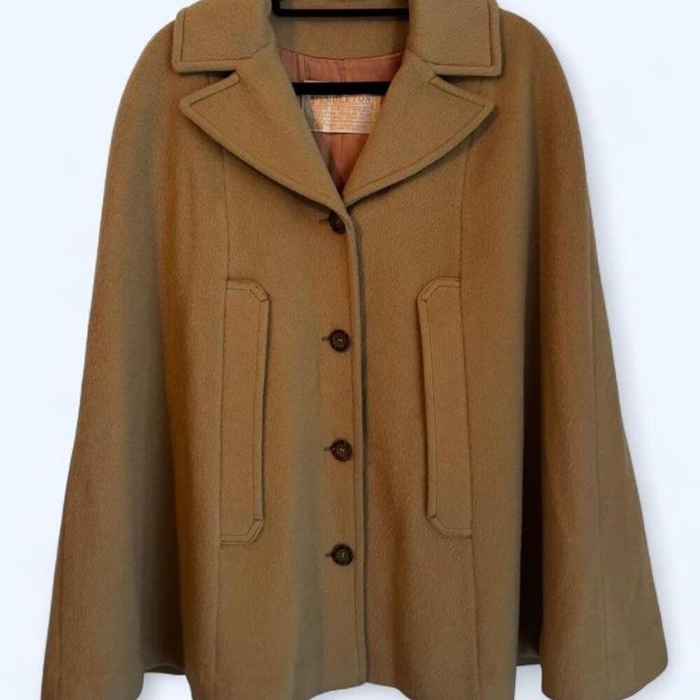 VTG 50s 60s Pendleton Camel Wool Cape Coat Poncho Jacket